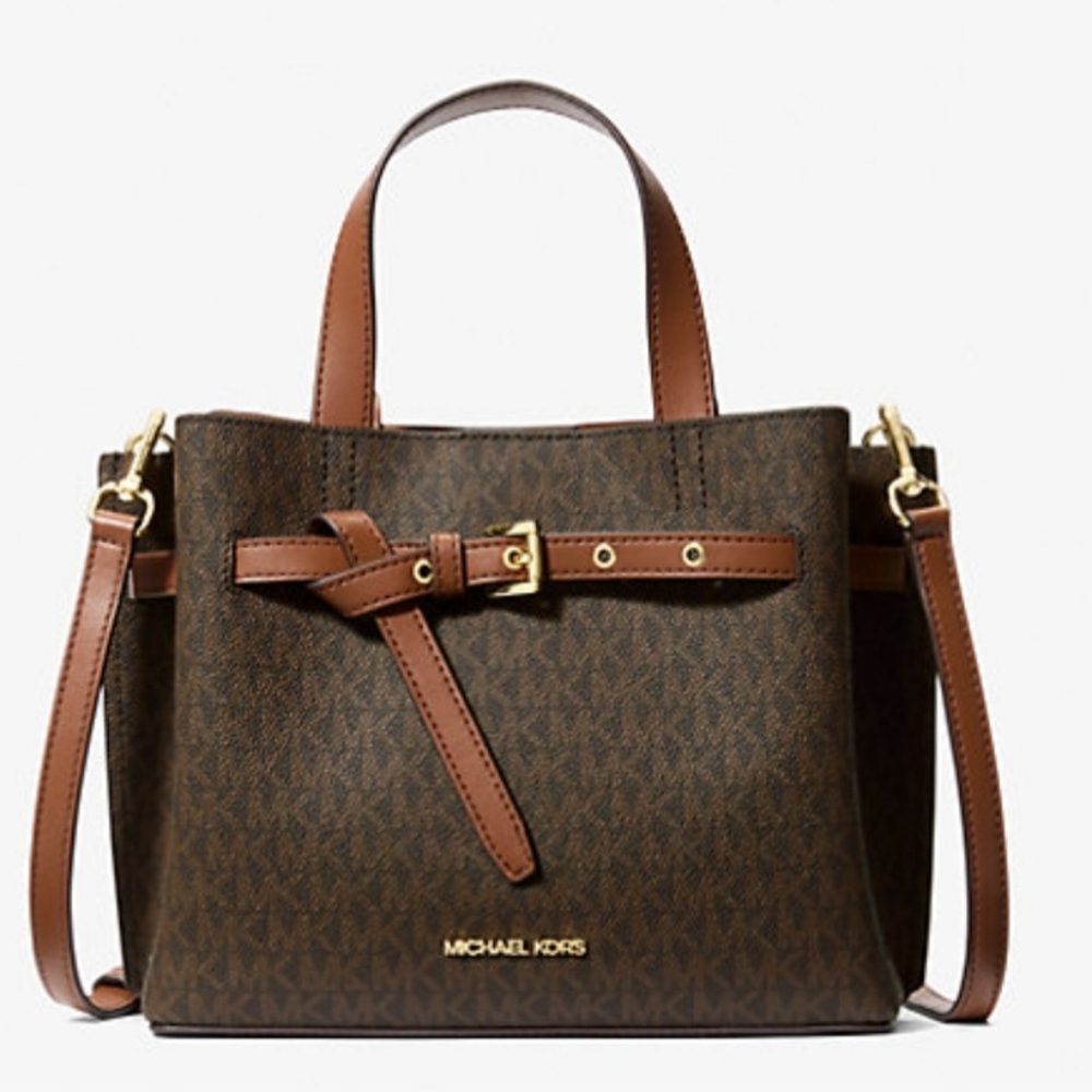 NWT Michael Kors Satchel/Crossbody with matching wallet (like new)